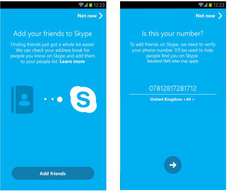 Skype para Android actualizado con la sincronización de contactos              