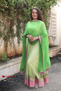 Actress Sonia Agarwal Stills in Green Anarkali Dress at Agalya Tamil Movie Launch  0013.jpg