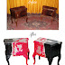 Restauro decorazione comodini barocco colorati before & after