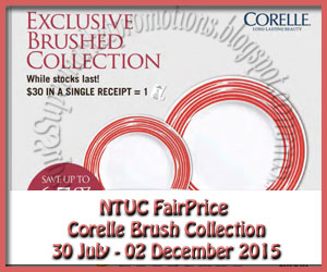 NTUC FairPrice Exclusive Corelle Brushed Collection Redemption 30 July - 02 December 2015