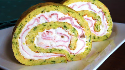 Rolada od tikvica, sira i šunke / Zucchini Roll with Cheese and Ham