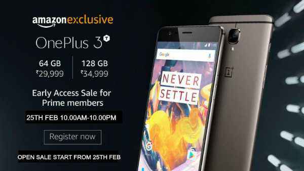 OnePlus 3T 128GB Varaint Exclusive Sale On Amazon Today