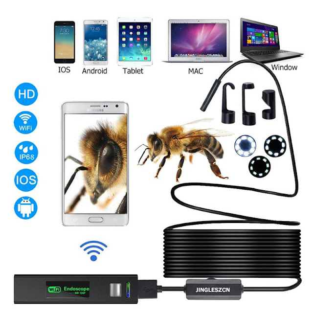 WI-FI Camera Endo scope HD 1200P 1-8mm 8 10 M Mini Wireless Hard Wire-proof Underwater Camera 