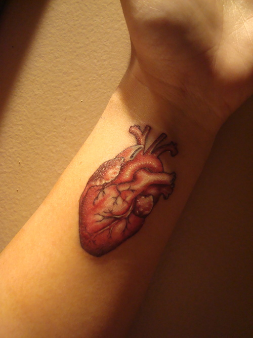 human heart tattoo