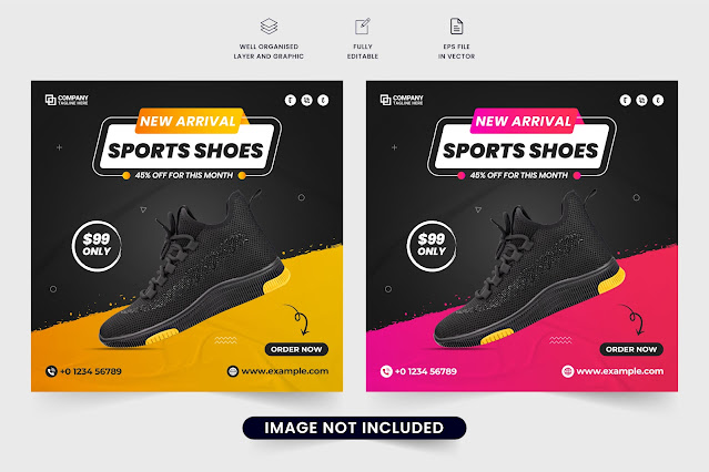 Shoe business promotion template vector free download