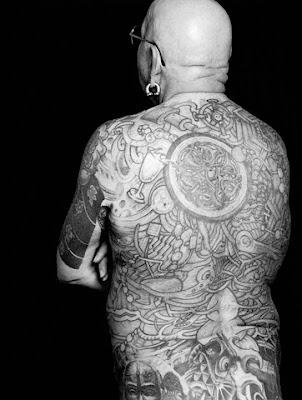 Black White Picture and Full Body Tattoo