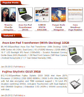 Cara membuat Popular Post dengan Thumbnail Horizontal