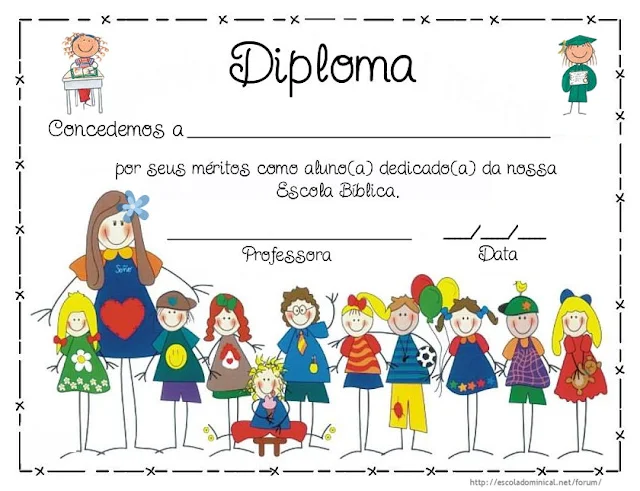 Diploma para preencher e imprimir