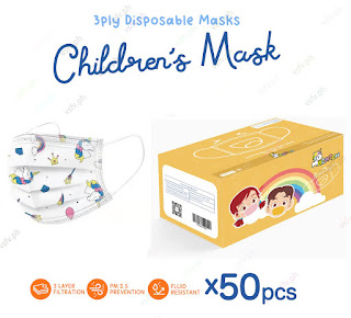 Mask For Kids 50PCS-Kids Mask 3Ply Surgical Face Mask