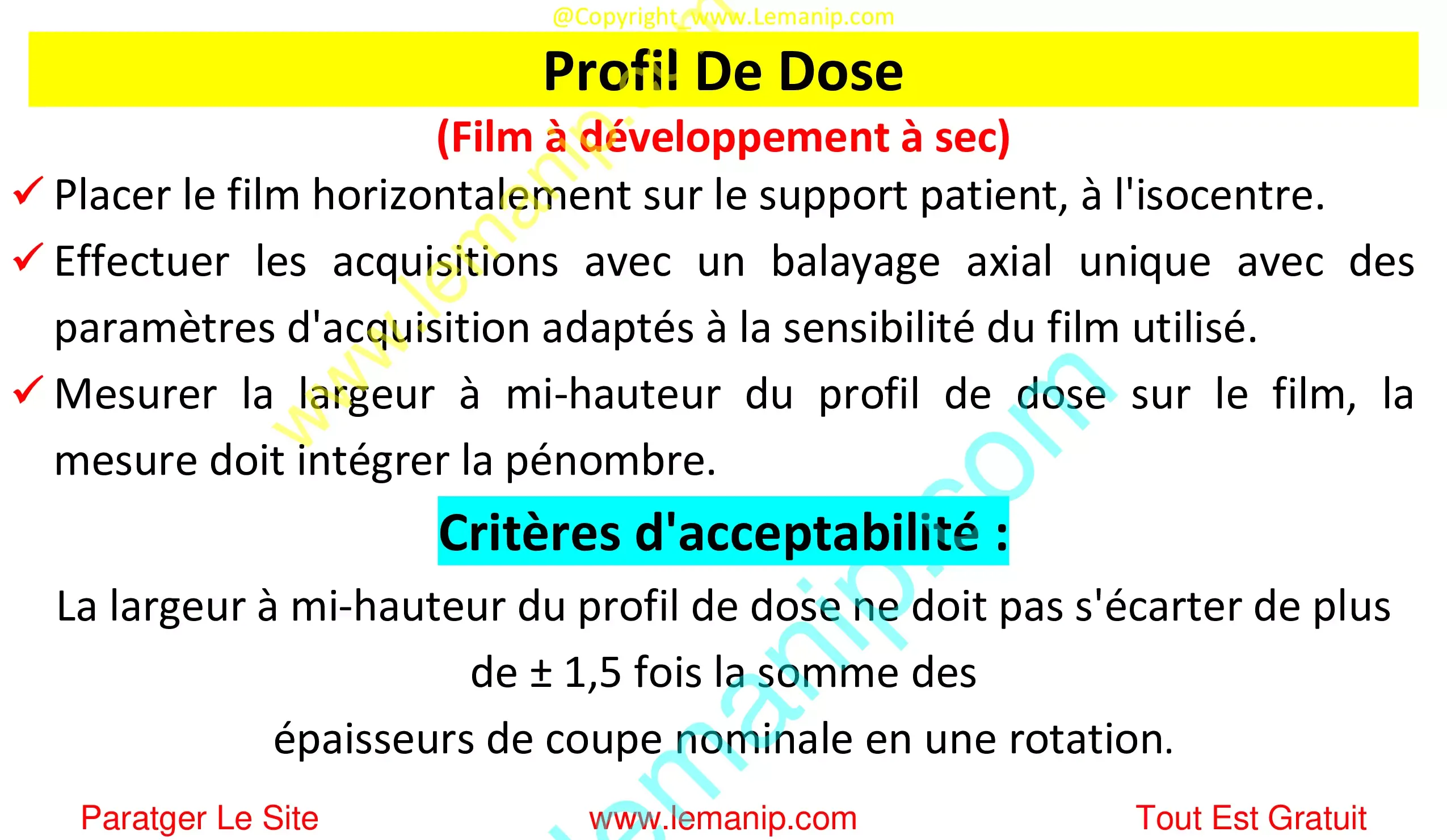 Profil De Dose