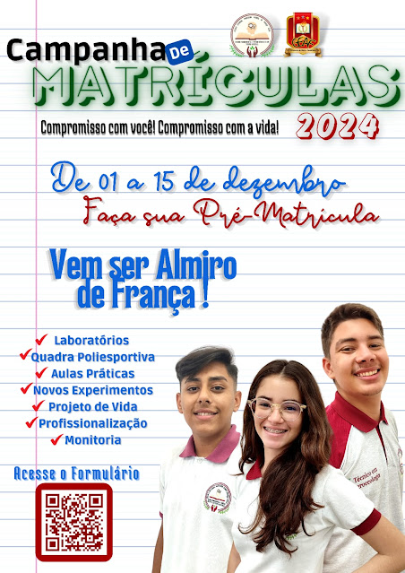 Matrículas abertas para Escola Estadual Agrícola professor Almiro de França em Caraúbas