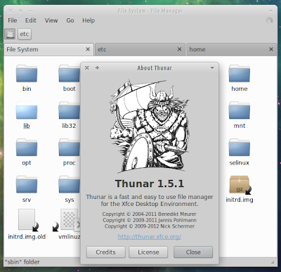 Thunar 1.5.1 running on Xubuntu 12.04