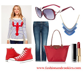 Casual set with lobster sweater, Firmoo sunglasses, Fashion and Cookies