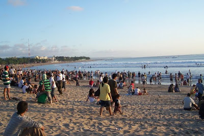 beautiful sunset at Kuta Beach in Bali