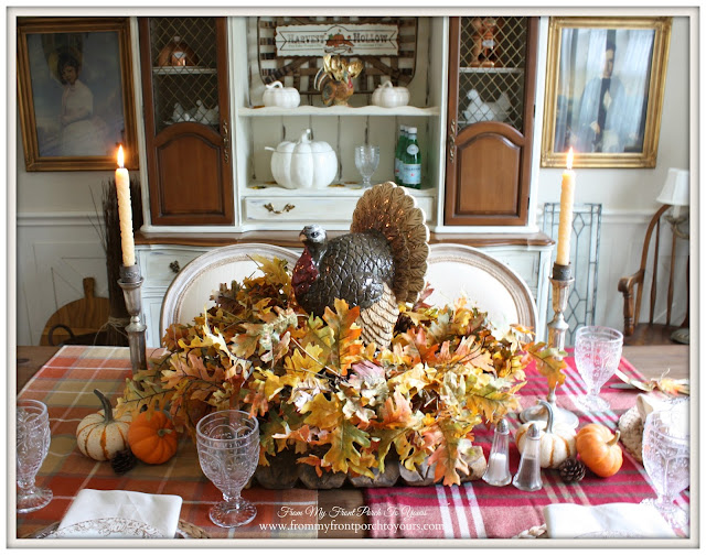 French Country-Thanksgiving-Table Setting-Turkey-Centerpiece-From My Front Porch To Yours