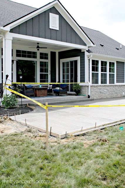 Concrete patio instead of stamped