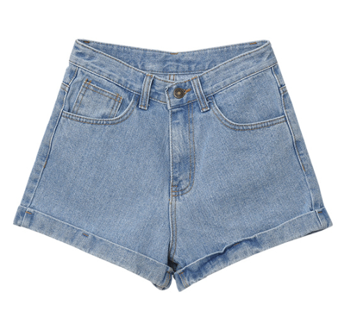 Cuffed Denim Shorts