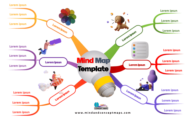 Idea bulb mind map template in Word