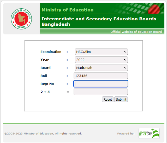 Alim Result Sheet Madrasah Board-educationboardresults.gov.bd