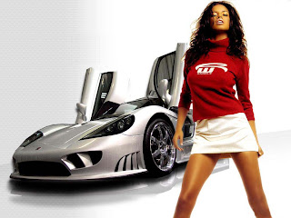  Hot girl and car wallpaper