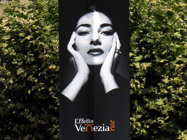 Maria Callas on a hanging banner, Effetto Venezia, Livorno