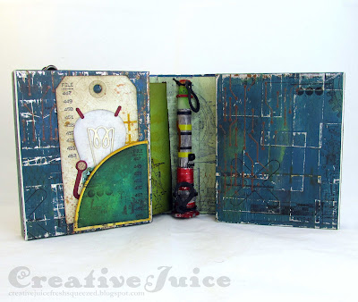 Lisa Hoel for Eileen Hull - 2021 Chapter 1 releases! Robot journal using the new Folio Journal Die. #creativejuicefreshsqueezed #eileenhull #mymakingstory #tim_holtz