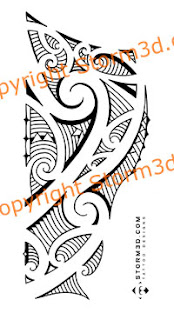side lower leg shin maori tattoo