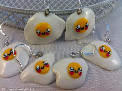 Kawaii cute egg earrings