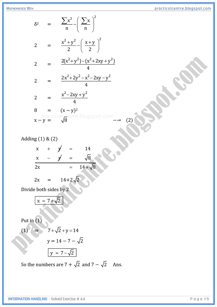 information-handling-exercise-4-4-mathematics-10th