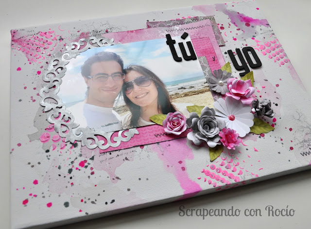 Lienzo mix media scrapbooking