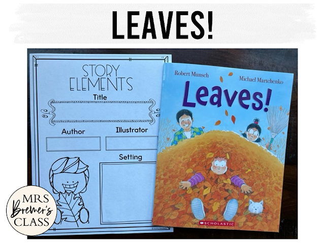 Leaves book activities unit with literacy companion activities and a craftivity for Kindergarten and First Grade
