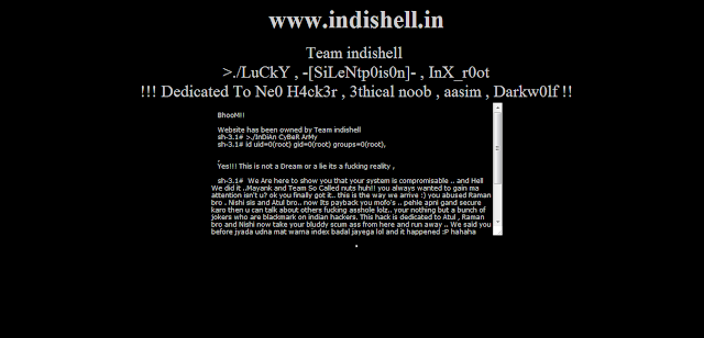 Team Nuts Admin's official site Defaced By Lucky (Indishell)