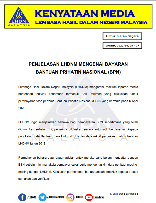 Cara Menolak dan Memulangkan Semula Bayaran Bantuan 