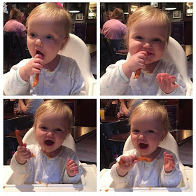 baby eating sweet potato fries