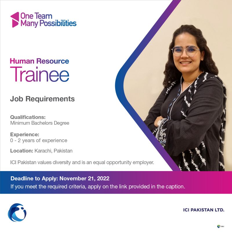 ICI Pakistan Limited Jobs for HR trainee