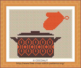 ANTIQUE POT, FREE AND EASY PRINTABLE CROSS STITCH PATTERN