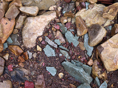 colorful rocks in glacier