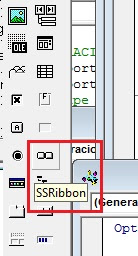 ssRibbon en la barra de herramientas de Visual Basic
