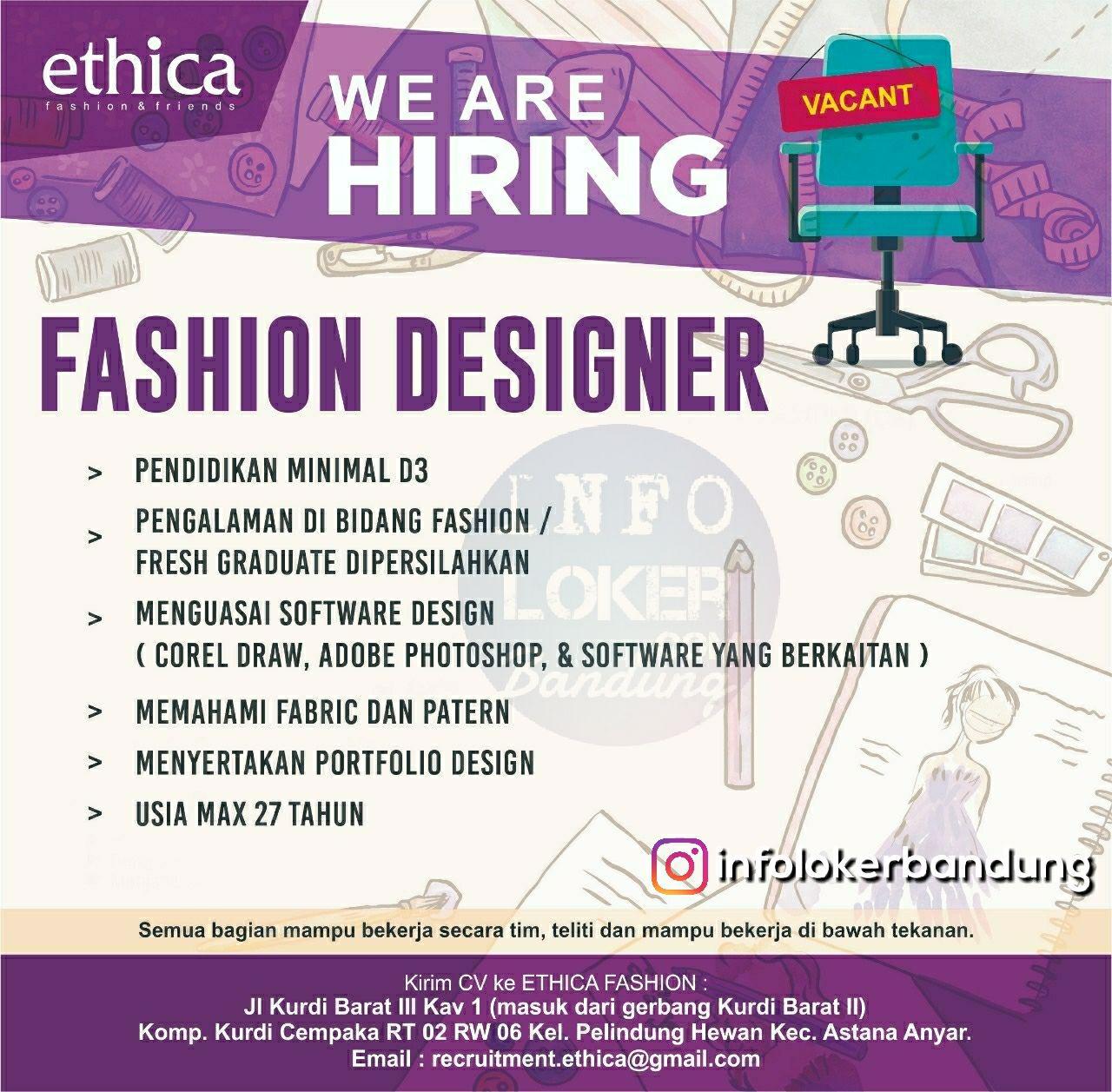  Lowongan  Kerja Ethica Fashion Bandung September 2022 