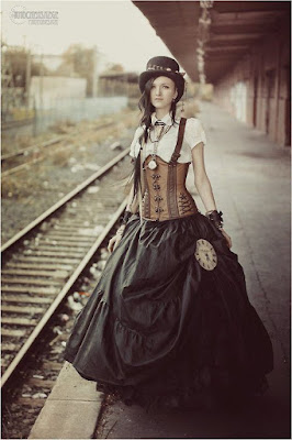 The Victorian era bell skirt and dress style has influence modern steampunk fashion, namely the bell skirt.