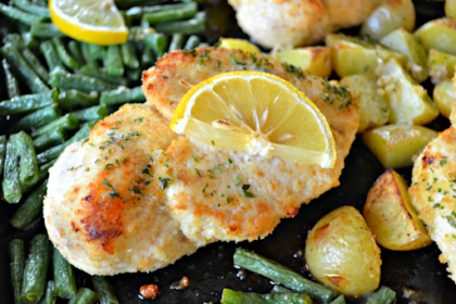 SHEET PAN PARMESAN GARLIC CHICKEN AND VEGGIES