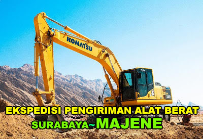 JASA EKSPEDISI PENGIRIMAN ALAT BERAT TOWER CRANE MOBIL CRAWLER  CRANE BULDOSER EXCAVATOR KOMATSU PC200 300 KOBELCO SK200 CATERPILLAR CAT320 HITACHI ZX200 SURABAYA MAKASSAR JAKARTA KE MAJENE MURAH