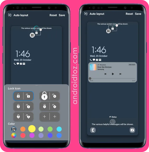 Select Shape and Color of Icons on the Lock and Always on Display Screen in LockStar Module