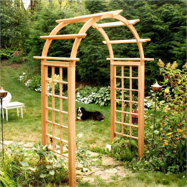 Creekvine Designs Cedar Arched Arbor - 54-Inch Opening