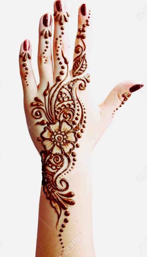 10 Gambar  Hiasan Henna  Di Tangan 