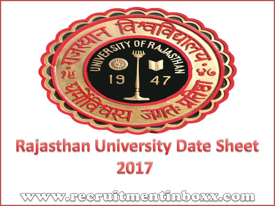Rajasthan University Date Sheet