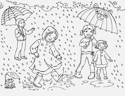 Fun Rain Coloring Pages
