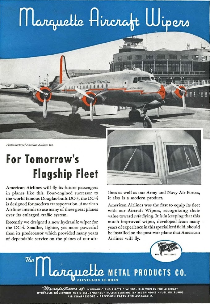 1945 American Airlines ad announcing the new DC-4