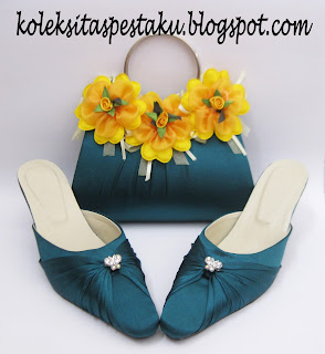 Handmade Tas Pesta Slop Warna Cantik Unik Bunga Mewah