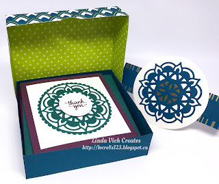 Linda Vich Creates: 2017 Catalog Launch Prep Part 1: Third Prize. Box of five note cards using the 2017-2019 In Colors and Eastern Palace Suite.